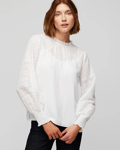 Long Sleeve Embroidered Blouse