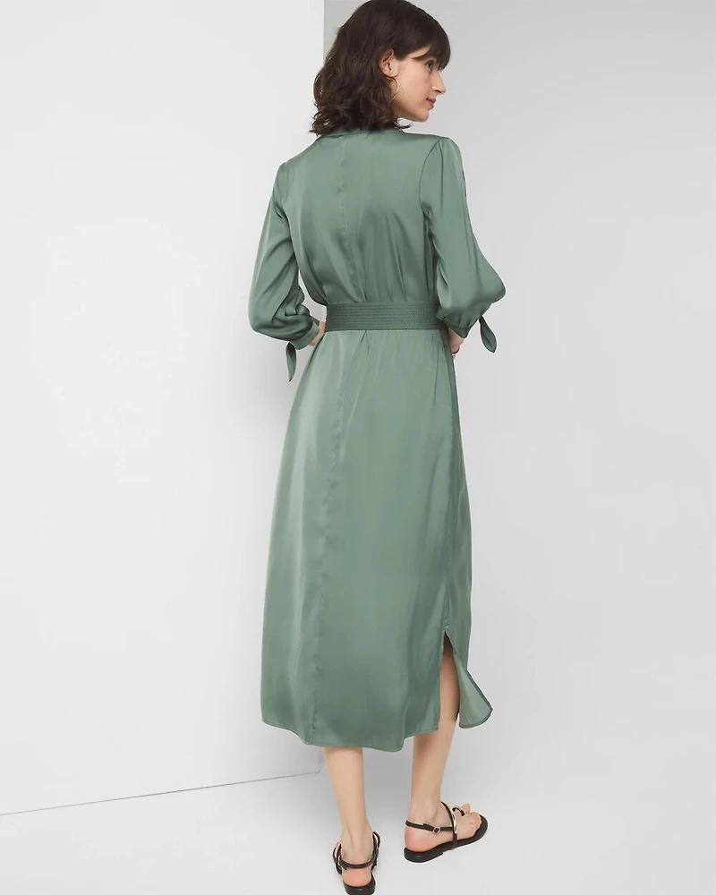 Cold Shoulder Belted Midi Dress