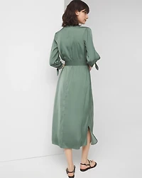 Cold Shoulder Belted Midi Dress