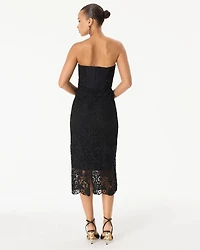 Strapless Lace Midi Dress