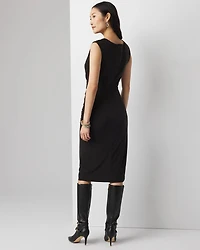 Petite Sleeveless Matte Jersey Cowl Neck Midi Dress