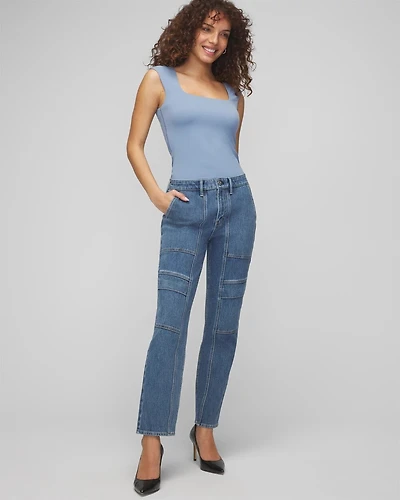 High-Rise Cargo Straight Jean