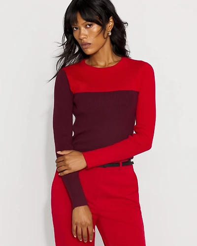 Square Colorblock Pullover Sweater