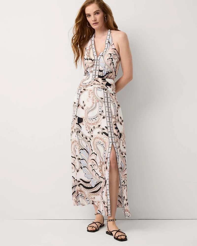 Halter-Tie Maxi Dress