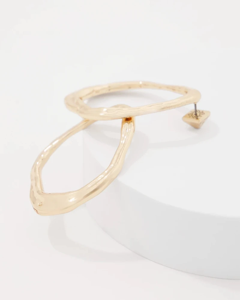 Gold Sculptural Hoop Earrings