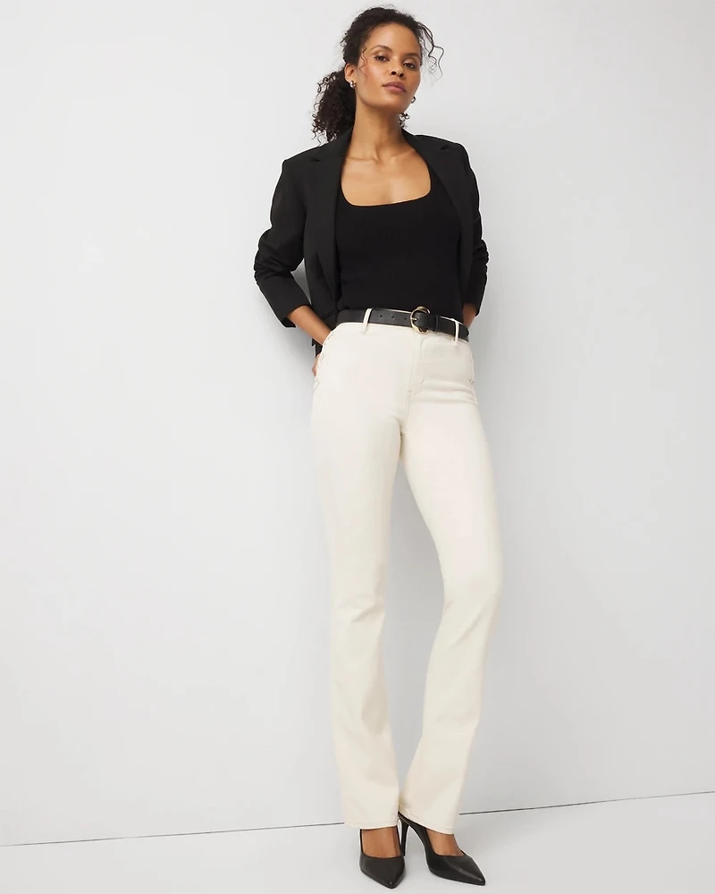 Lace-Up Detail High Rise Bootcut Jean