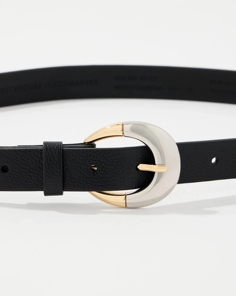 Mixed Metal Denim Belt