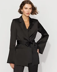 Petite Bell Sleeve Satin Blazer
