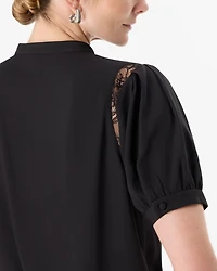 Lace Inset Crepe Blouse