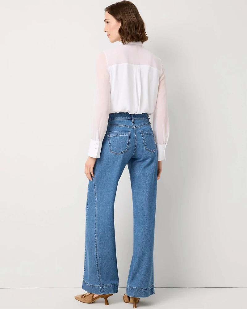 Mid-Rise Wide Leg Jean