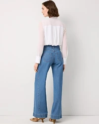 Mid-Rise Wide Leg Jean
