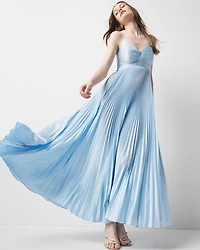 Satin Pleated Maxi Dress