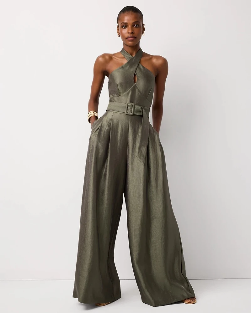 Belted Halter Jumpsuit