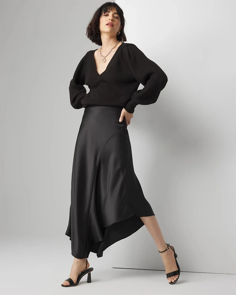 Satin Slip Midi Skirt