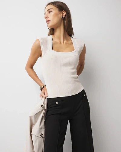 WHBMFORME™ Sculpt Stretch Cap Sleeve Sweater