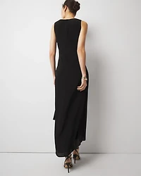 Cowl Neck Ruched Midi Dress