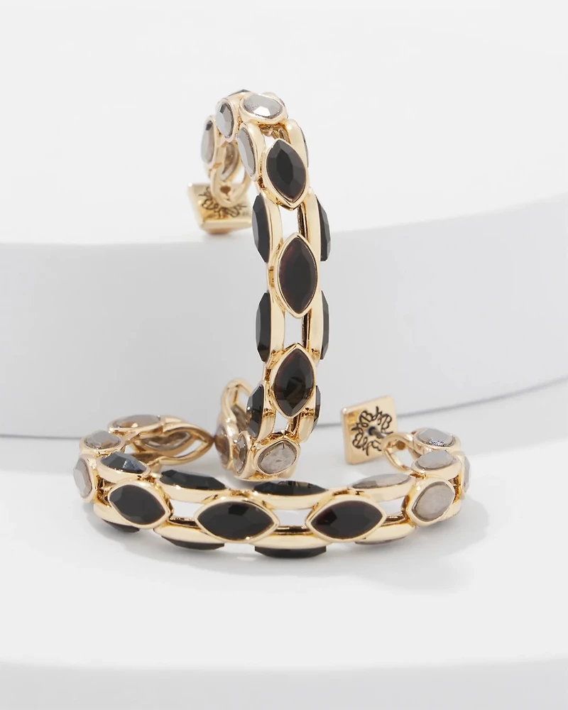 Hematite Hoop Earrings