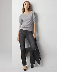 Pleated Sleeve Snit Top