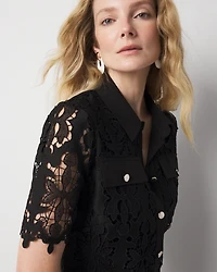 Petite Lace Shirt Dress