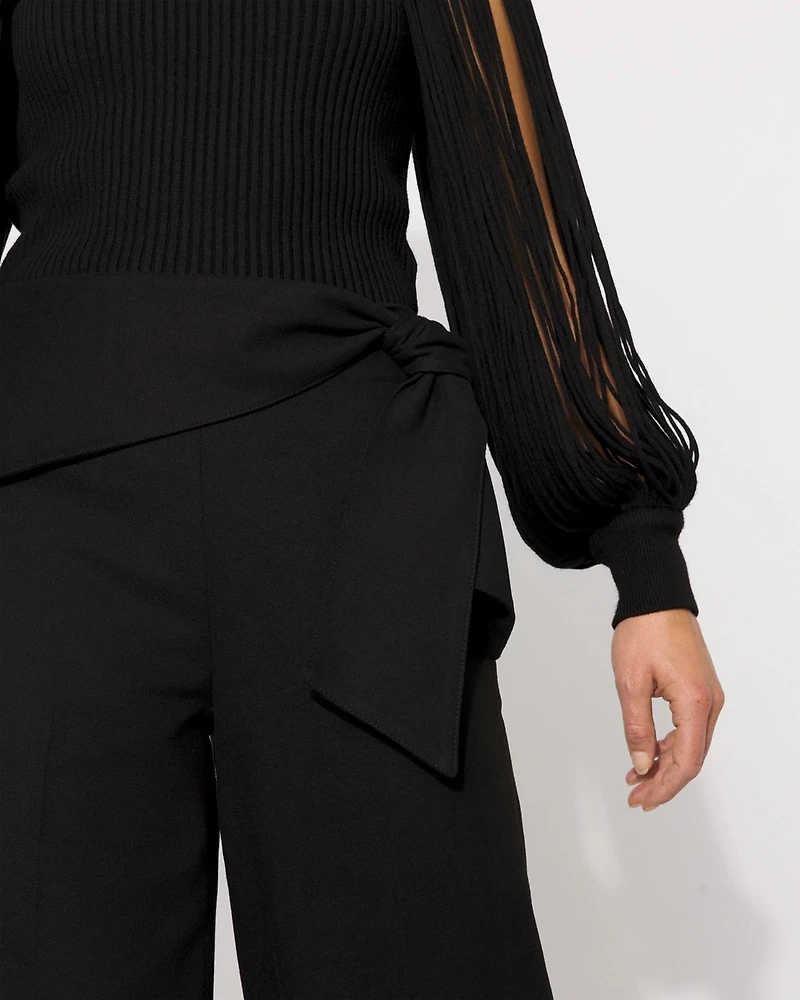Tie Detail Wide-Leg Pant