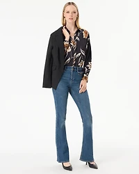 Petite Snap Pocket High-Rise Flare Jean