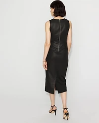 Coated Denim Sheath Dress