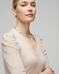 Cashmere Blend Puff Sleeve Sweater