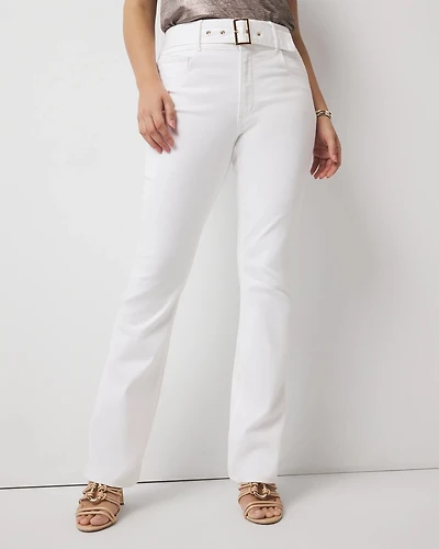Extra High-Rise Belted Skinny Flare Jean