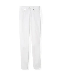 High-Rise White Straight Jeans