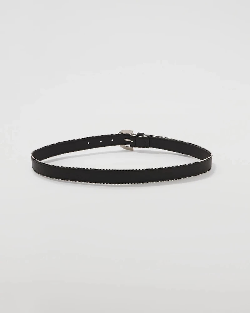 Ball Chain Faux Leather Belt