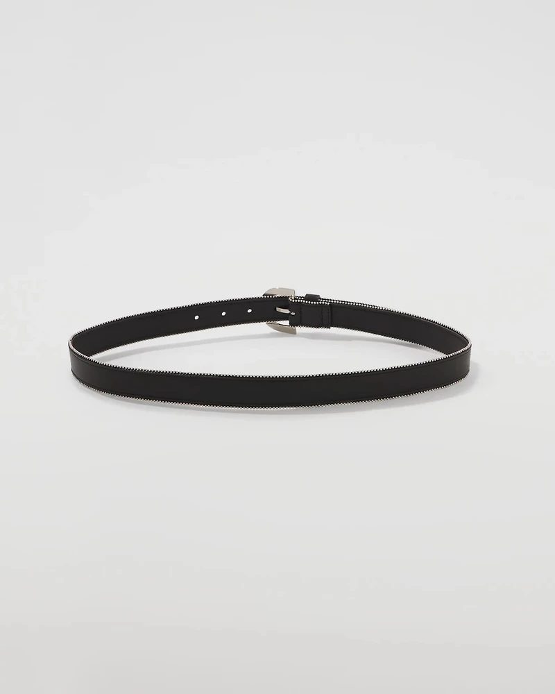 Ball Chain Faux Leather Belt