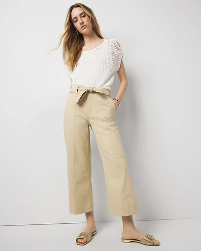 Extra High-Rise Pret Belted Wide Leg Cropped Pant