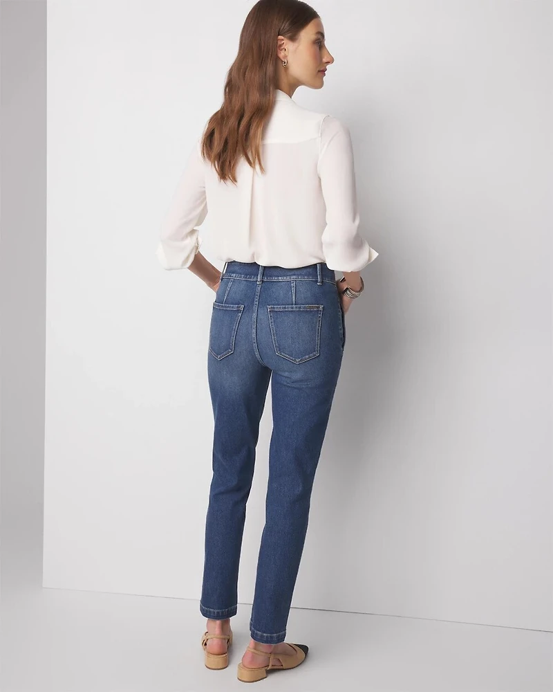 High-Rise Sculpt Horsebit Straight-Leg Jeans