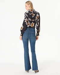 Petite Snap Pocket High-Rise Flare Jean