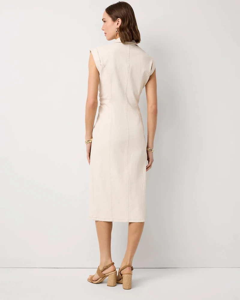 Button Front Sheath Dress
