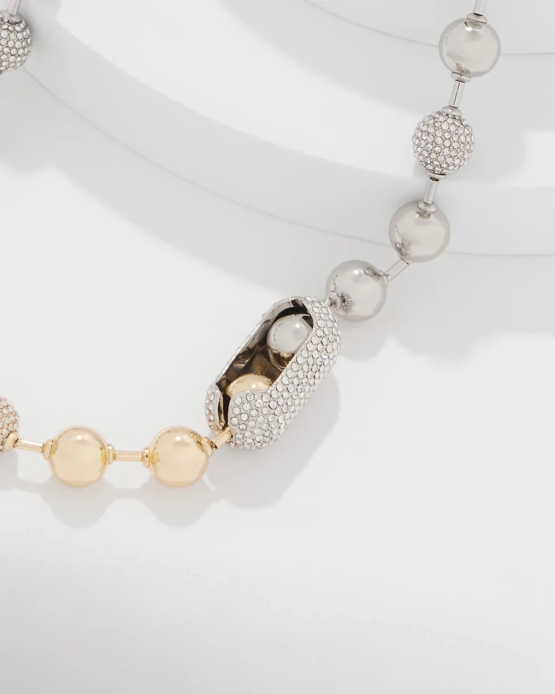 Mixed Metals + Pavé Short Necklace