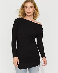 Asymmetrical Rib Snit Top