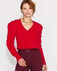 Ruffle Sleeve Pullover Sweater