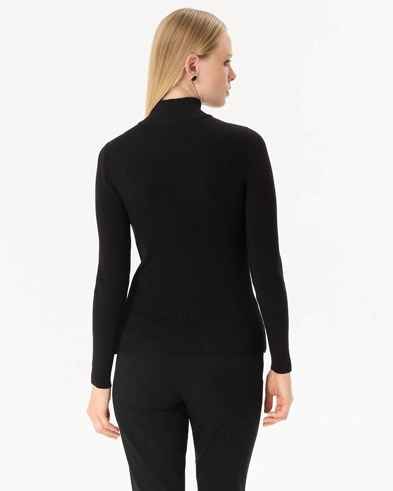 Zip-Up Mock Neck Pullover