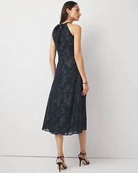 Jacquard Halter Midi Dress
