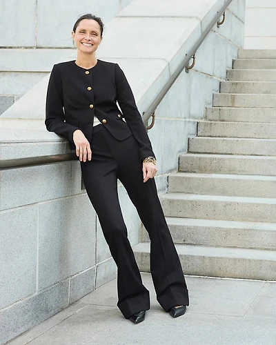 Button Detail High-Rise Piper Flare Pant
