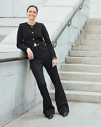 Button Detail High-Rise Piper Flare Pant