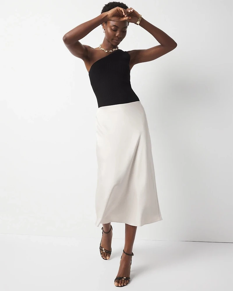 Satin Slip A-Line Skirt