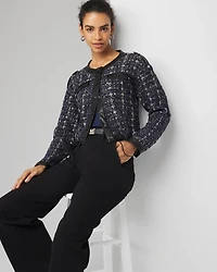 Cropped Tweed Sweater Jacket