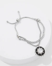 Silver Onyx Charm Bracelet