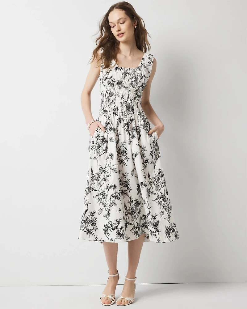 Petite Ruched Tank Midi Dress