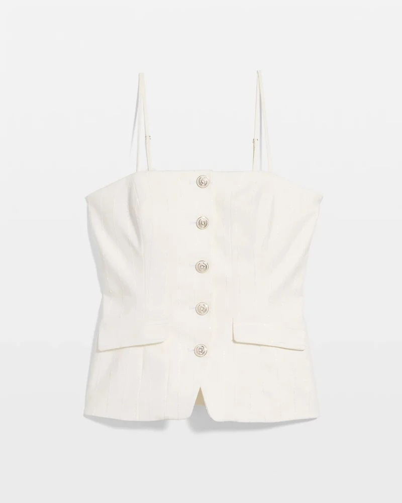 Petite Sequin Pinstripe Bustier