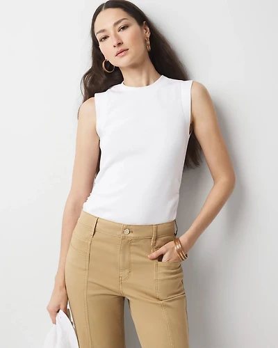 WHBM FORME™ Ribbed Stretch Ruched Side Tank