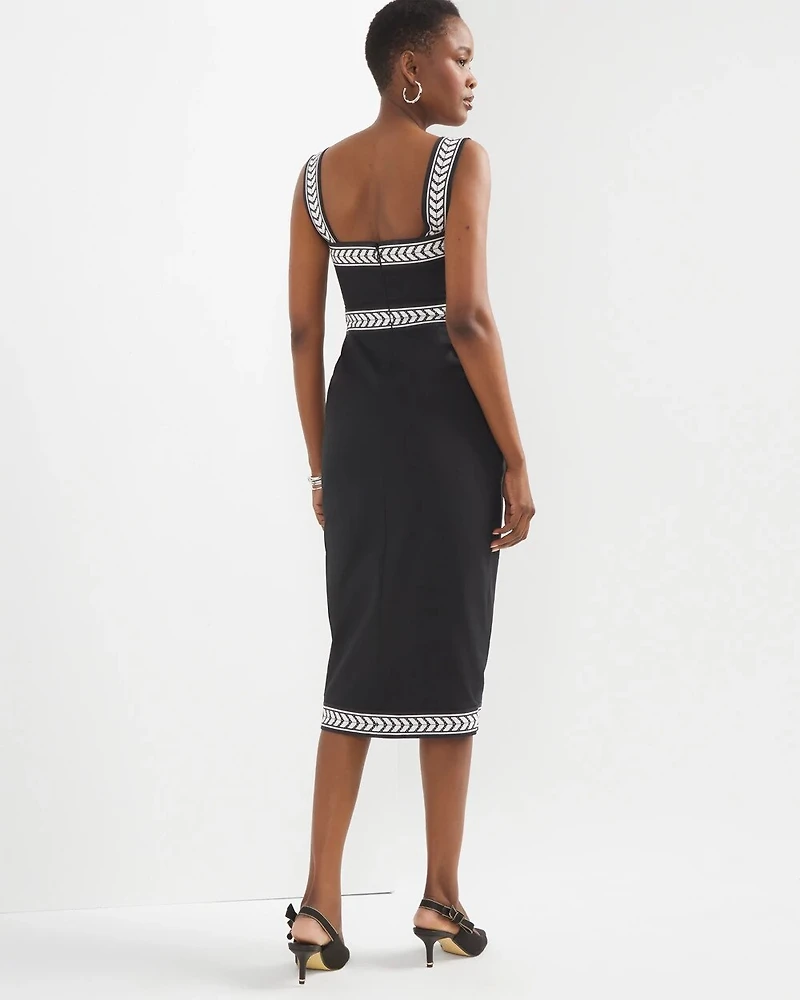 Petite Chevron-Printed Wrap Midi Dress