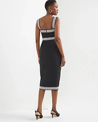 Petite Chevron-Printed Wrap Midi Dress
